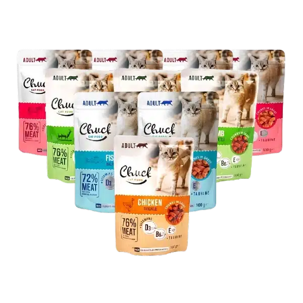 Chuck Meat Flavoured Pouches Adult Cat Food Petsasa Kenya