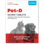 Pet-D Worm Tablets for Dogs & Cats treatment for hookworms, tapeworms and roundworms in Kenya